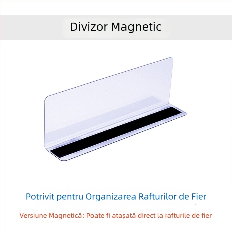 Divizoare magnetice transparente pentru rafturi, separare a încărcăturii în containere, organizare și clasificare a mărfurilor, atașare magnetică
