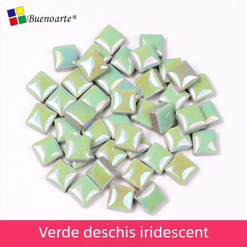 Mozaic ceramic DIY - fragmente de 1 cm neregulate, realizate manual, glazurate, aurii, argintii și colorate