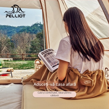 Pelliot Sac de dormit din fleece interior, rezistent la murdărie, pătură în formă de plic pentru camping, pătură portabilă pentru adulți, pliabil