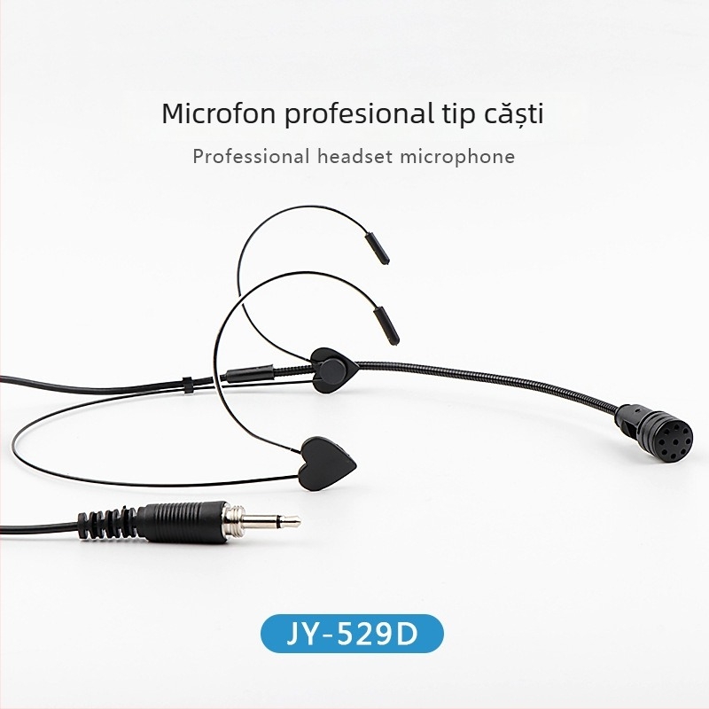Microfon de cap cu fir, culoare pielii, amplificator multifuncțional, headset și căști profesionale cu fir