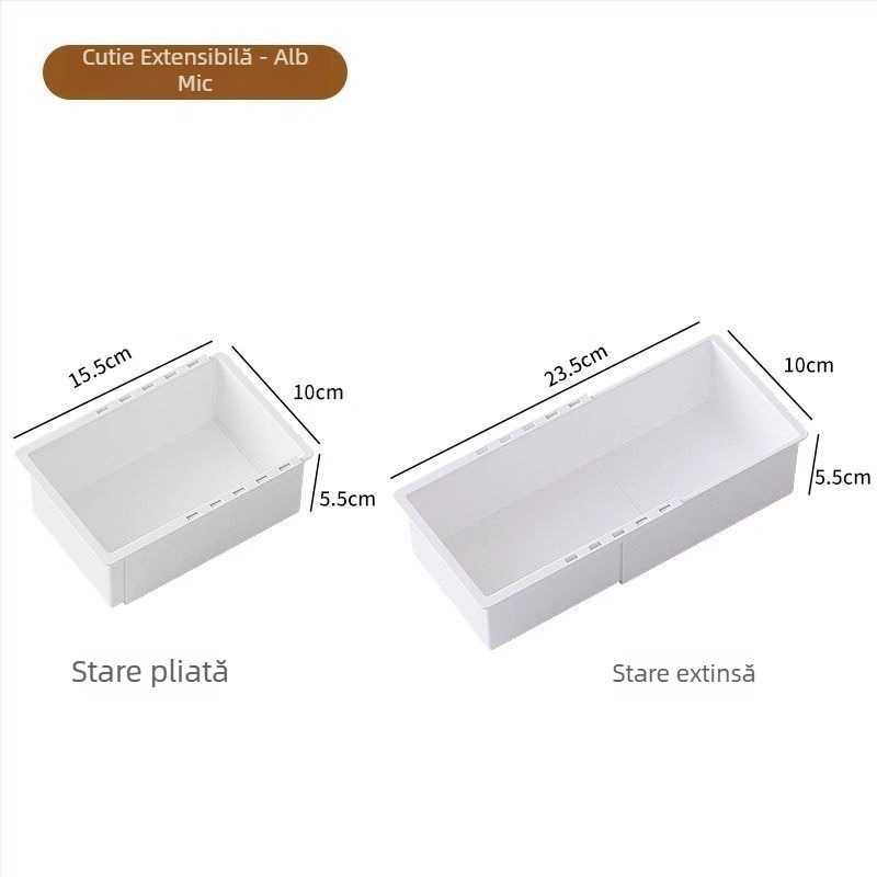 Cutie de depozitare cu sertar retractabil, capacitate mare, pentru vesela, rechizite și produse cosmetice