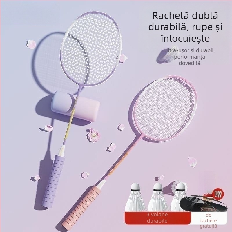 Set de badminton cu două rachete, din aliaj de aluminiu, durabil