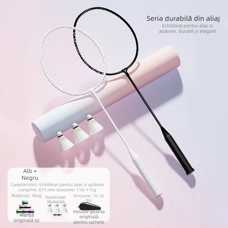 Set de badminton cu două rachete, din aliaj de aluminiu, durabil