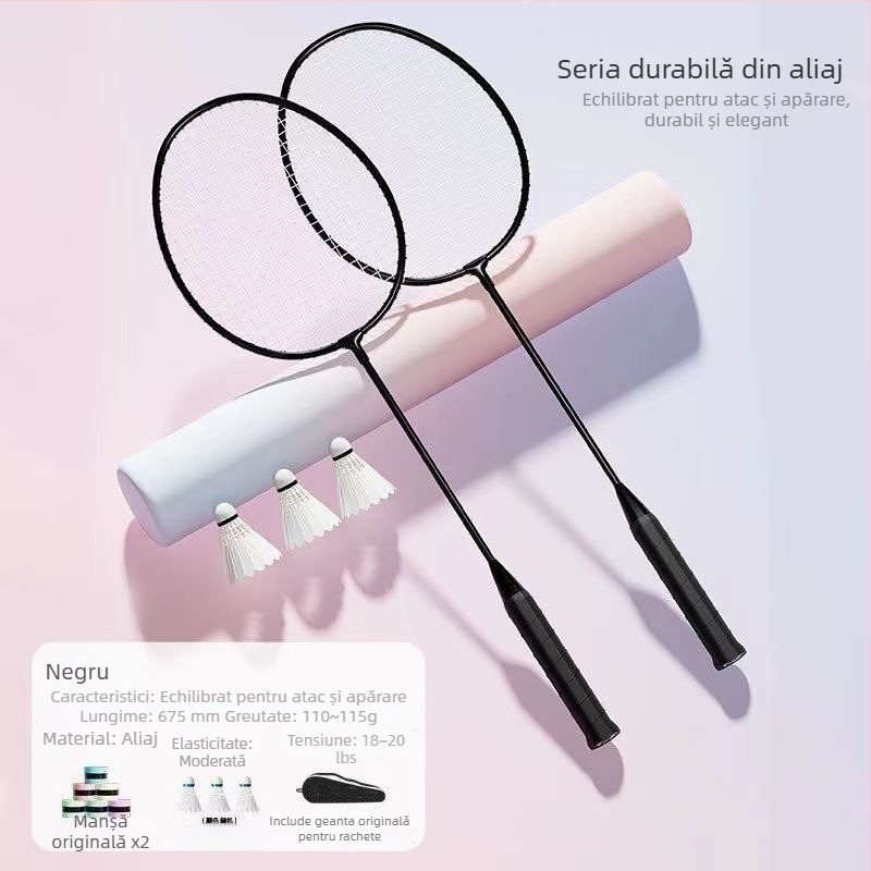 Set de badminton cu două rachete, din aliaj de aluminiu, durabil