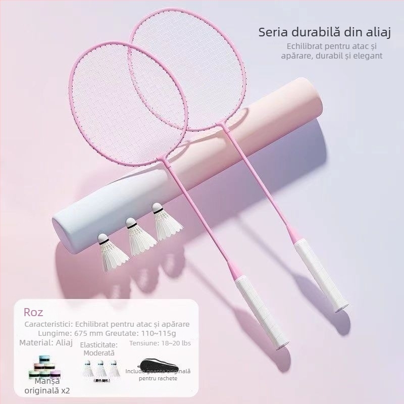 Set de badminton cu două rachete, din aliaj de aluminiu, durabil