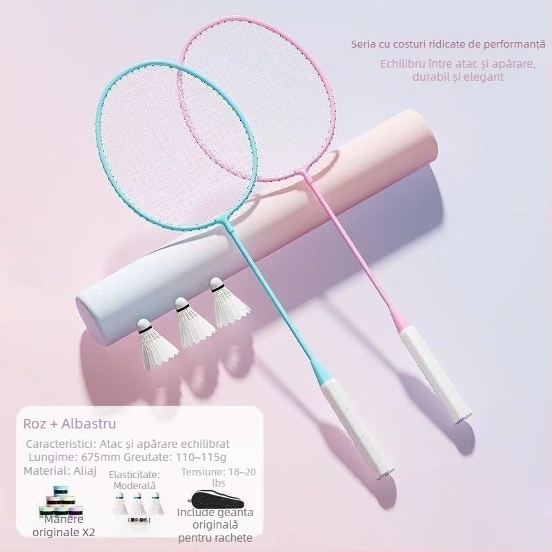 Set de badminton cu două rachete, din aliaj de aluminiu, durabil
