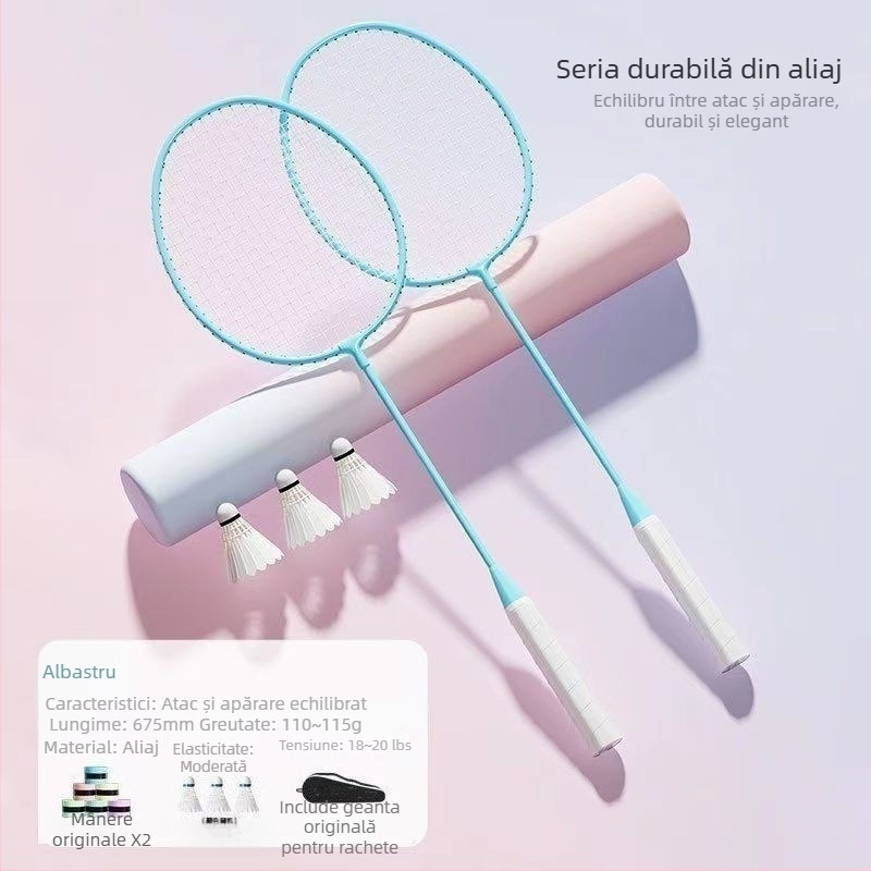 Set de badminton cu două rachete, din aliaj de aluminiu, durabil