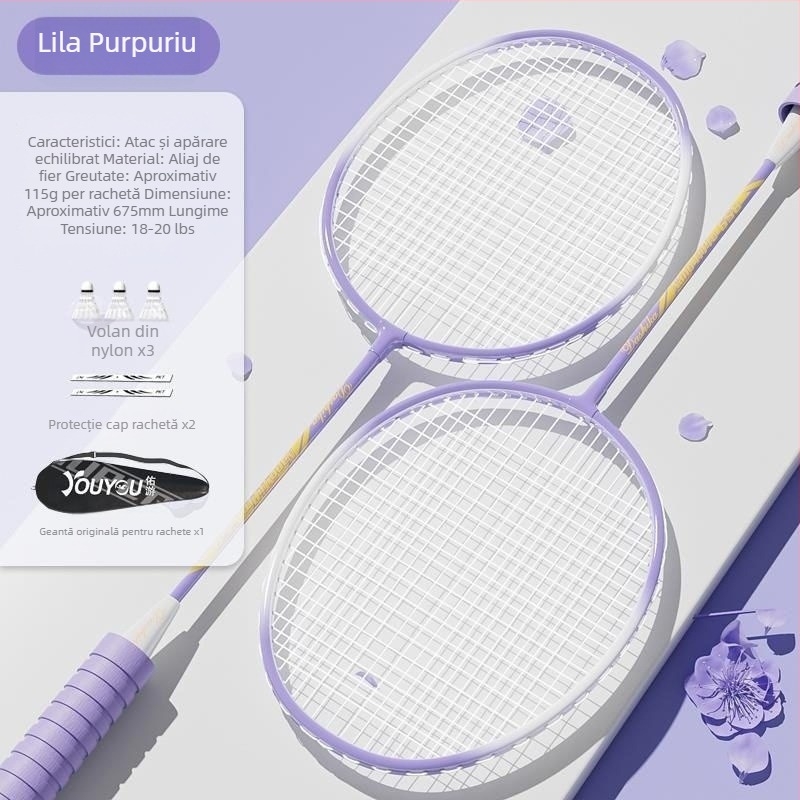 Set de badminton cu două rachete, din aliaj de aluminiu, durabil