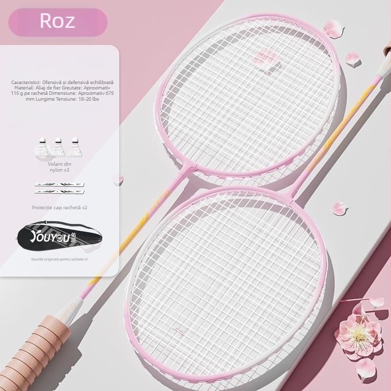 Set de badminton cu două rachete, din aliaj de aluminiu, durabil