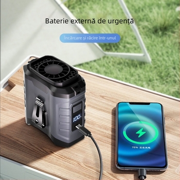 Ventilator tip talie pentru exterior cu baterie încorporată — utilizare dublă, mini ventilator puternic