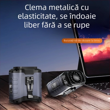 Ventilator tip talie pentru exterior cu baterie încorporată — utilizare dublă, mini ventilator puternic