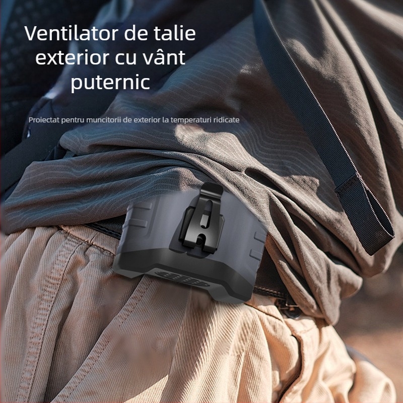 Ventilator tip talie pentru exterior cu baterie încorporată — utilizare dublă, mini ventilator puternic