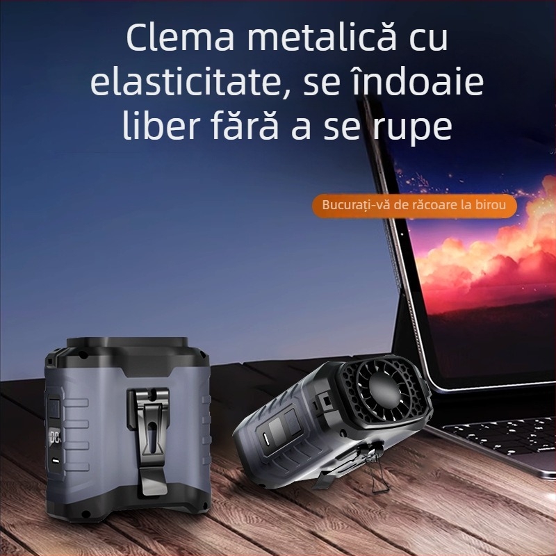 Ventilator tip talie pentru exterior cu baterie încorporată — utilizare dublă, mini ventilator puternic