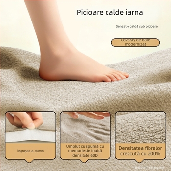 Covoraș pentru baie din poliester, antiderapant, lavabil, uscare rapidă, absorbant.