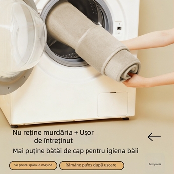 Covoraș pentru baie din poliester, antiderapant, lavabil, uscare rapidă, absorbant.