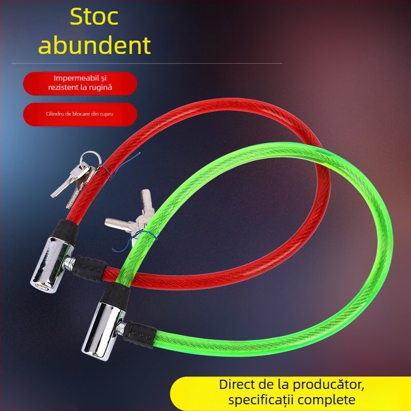 Oakman T01 Lacăt cu cablu din oțel pentru biciclete și biciclete electrice, anti-furt, cu lanț de diferite dimensiuni