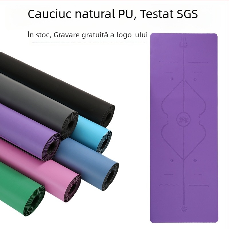 Tuhao covor yoga din PU cauciuc, antiderapant, covoraș de fitness profesional, îngroșat și lărgit, izolație fonică pentru uz casnic