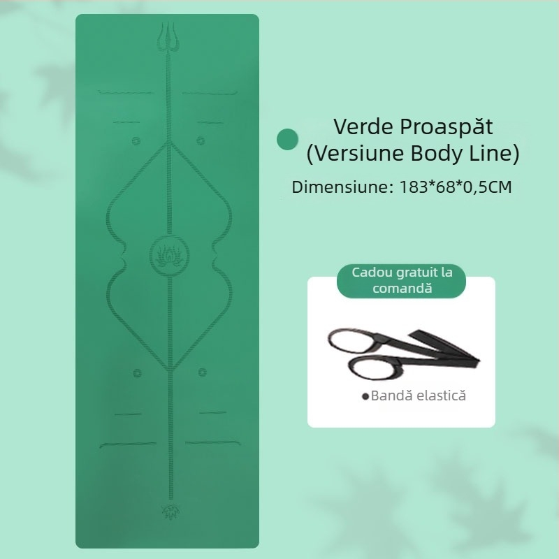 Tuhao covor yoga din PU cauciuc, antiderapant, covoraș de fitness profesional, îngroșat și lărgit, izolație fonică pentru uz casnic