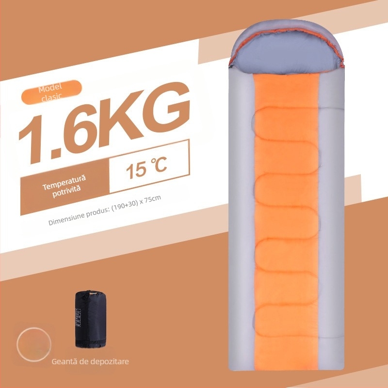 Sac de dormit toamnă–iarna pentru adulți și copii, gros, rezistent la frig și murdărie, portabil pentru camping în aer liber, încălzește atât în interior, cât și în exterior.