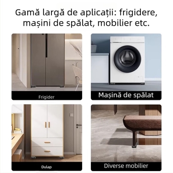 Bază universală pentru mașina de spălat cu roți, reglabilă pe înălțime, antiaderentă și antivibrație, suport cu picioare