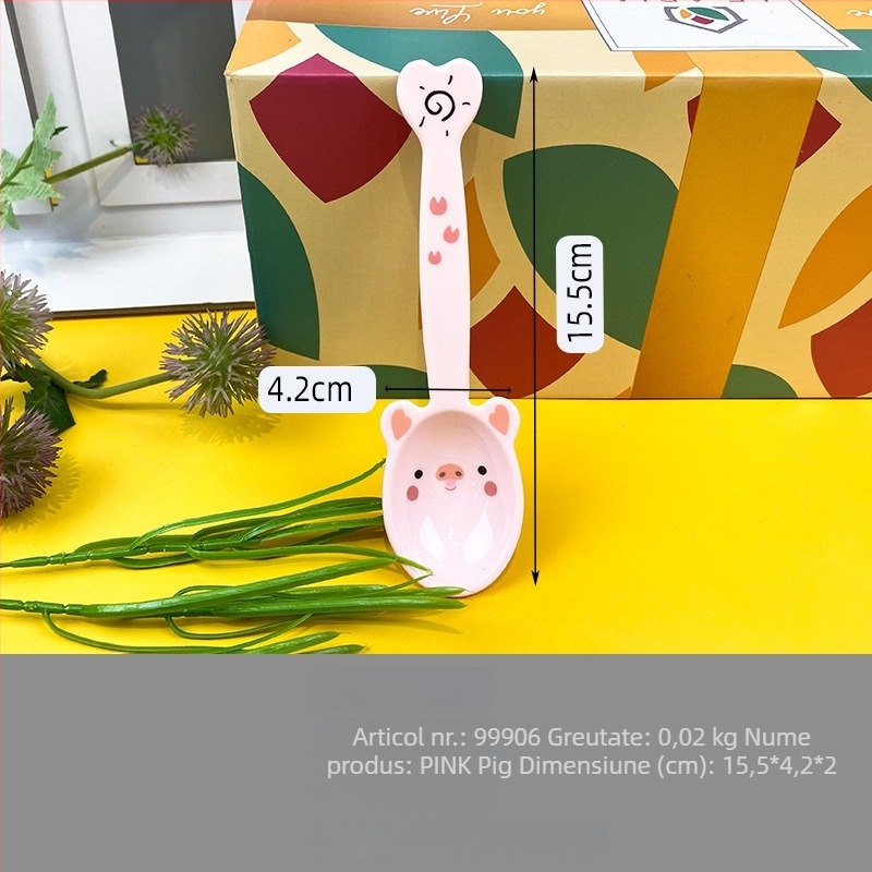 Set de veselă pentru copii din melamină și fibre de bambus, farfurie în formă de purceluș și bol pentru bebeluși, design desen animat, rezistent la căderi