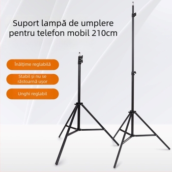 Suport de 2,1 m pentru streaming live și fotografiere cu telefonul, trepied pentru telefon, lumină de fill și suport pentru veioză de podea
