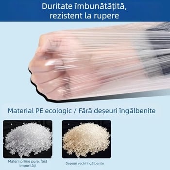 Manșete protectoare de unică folosință din PE, transparente, pentru bucătărie, lungime extinsă, impermeabile și rezistente la ulei
