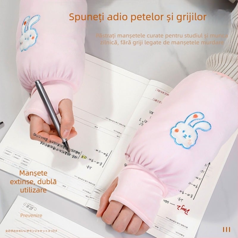 Manșete cu mănuși integrate 2 în 1 pentru muncă și scriere, unisex, pentru toate anotimpurile, rezistente la murdărie și uzură.