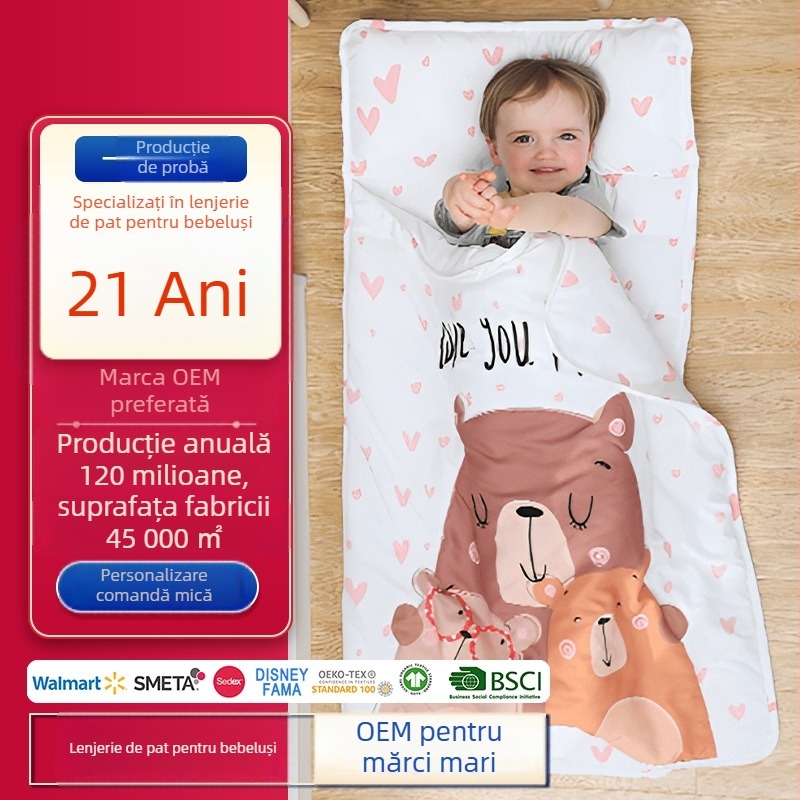 Saltea pliabilă, portabilă pentru copii, personalizată, cu husă de pernă și pătură