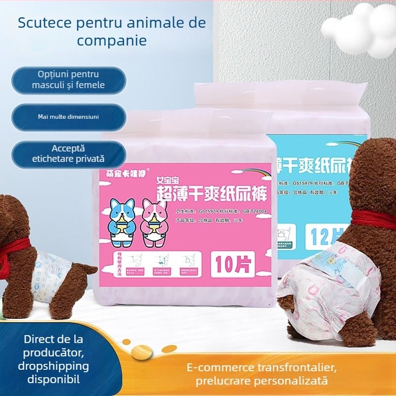 Scutece pentru câini – pentru femele și masculi, protecție igienică pentru animale de companie