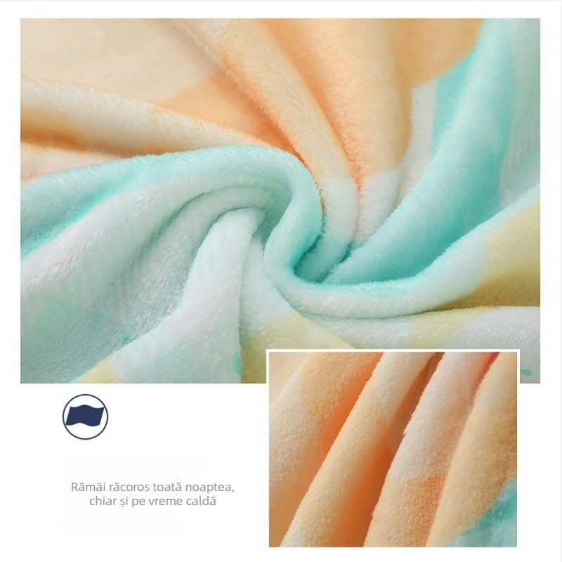 Cuvertură de flanel imprimată digital, poliester, 800–1000 g, premium, stil minimalist modern, potrivită pentru toate sezoanele.