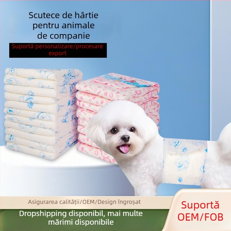 Scutece pentru câini cu deschidere moderată la coadă pentru a preveni scurgerile