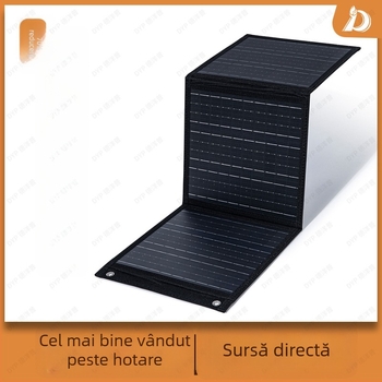 Panou pliabil de încărcare solară pentru telefoane, cu Type-C USB și DC, 60W, 5V/9V/12V/18V