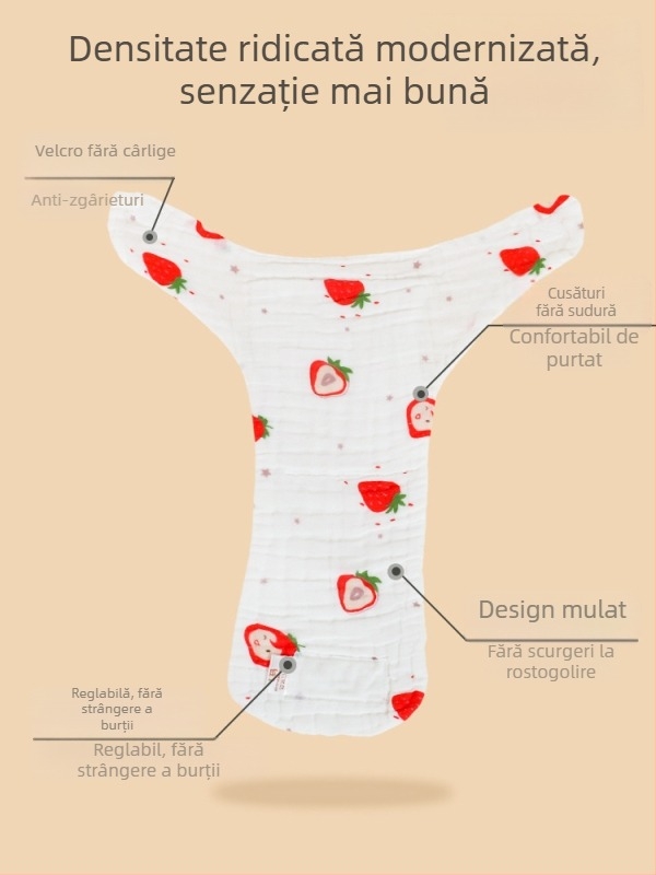 Pantaloni de scutece din bumbac muselină pentru bebeluși, imprimeu desene animate, lavabili, pentru vară