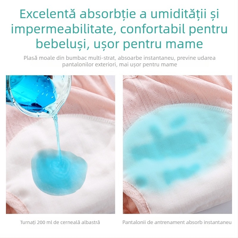Pantaloni pentru educarea folosirii toaletei pentru fete, impermeabili, lavabili, pentru copii 1-3 ani