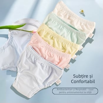 Pantaloni de învățare pentru bebeluși din Ice Silk, Lavabili, Protecție împotriva scurgerilor, Stil de vară, pentru 6–12 luni până la 1–3 ani