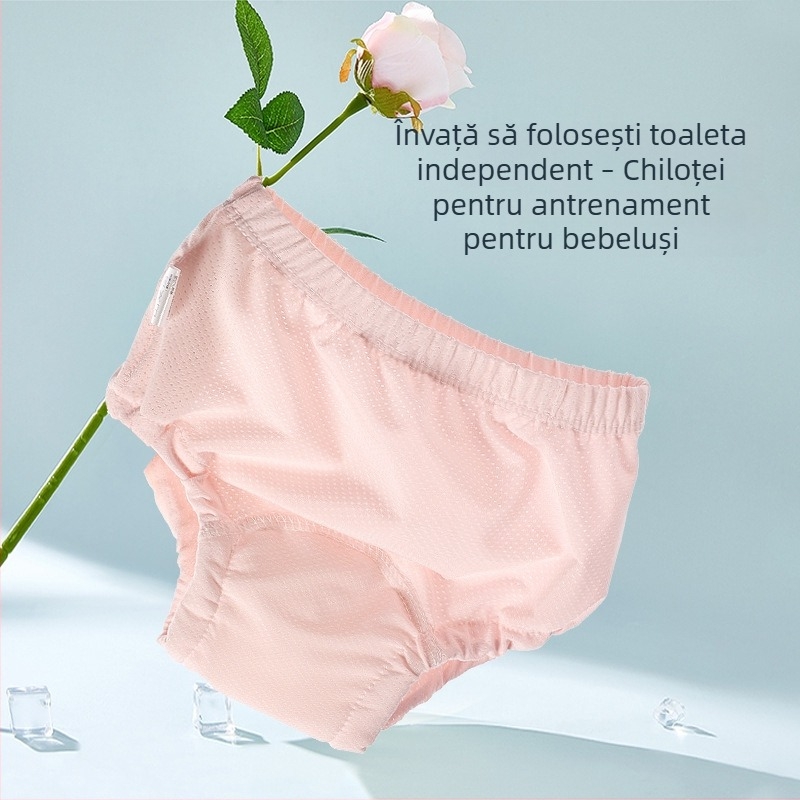 Pantaloni de învățare pentru bebeluși din Ice Silk, Lavabili, Protecție împotriva scurgerilor, Stil de vară, pentru 6–12 luni până la 1–3 ani