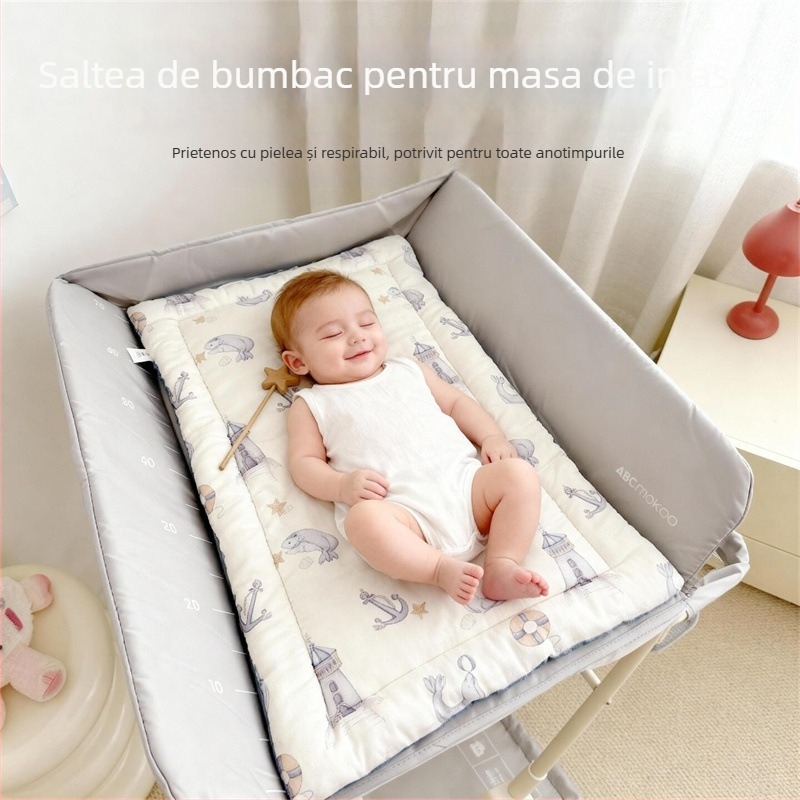 Saltea de schimb pentru bebeluți, din bumbac 100%, umplutură din fibre de mătase, pentru toate anotimpurile, 40x80 cm, cu sprijin pentru coloană