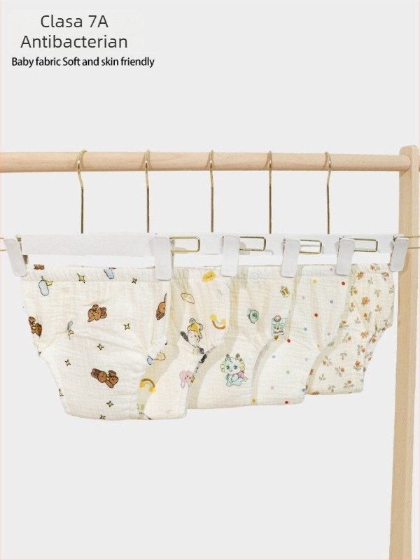 Pantaloni de antrenament pentru olita, stil coreean, cu protecții impermeabile pentru scutece, bumbac 100% muselină, pantaloni de învățare pentru toate anotimpurile