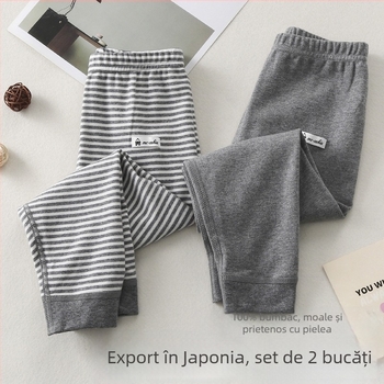 Pantaloni lungi din bumbac, în stil japonez, unisex, talie medie, pentru copii 3–8 ani