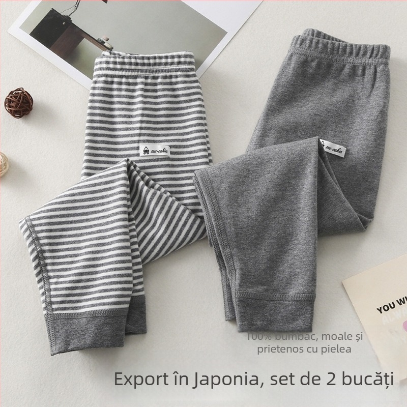 Pantaloni lungi din bumbac, în stil japonez, unisex, talie medie, pentru copii 3–8 ani
