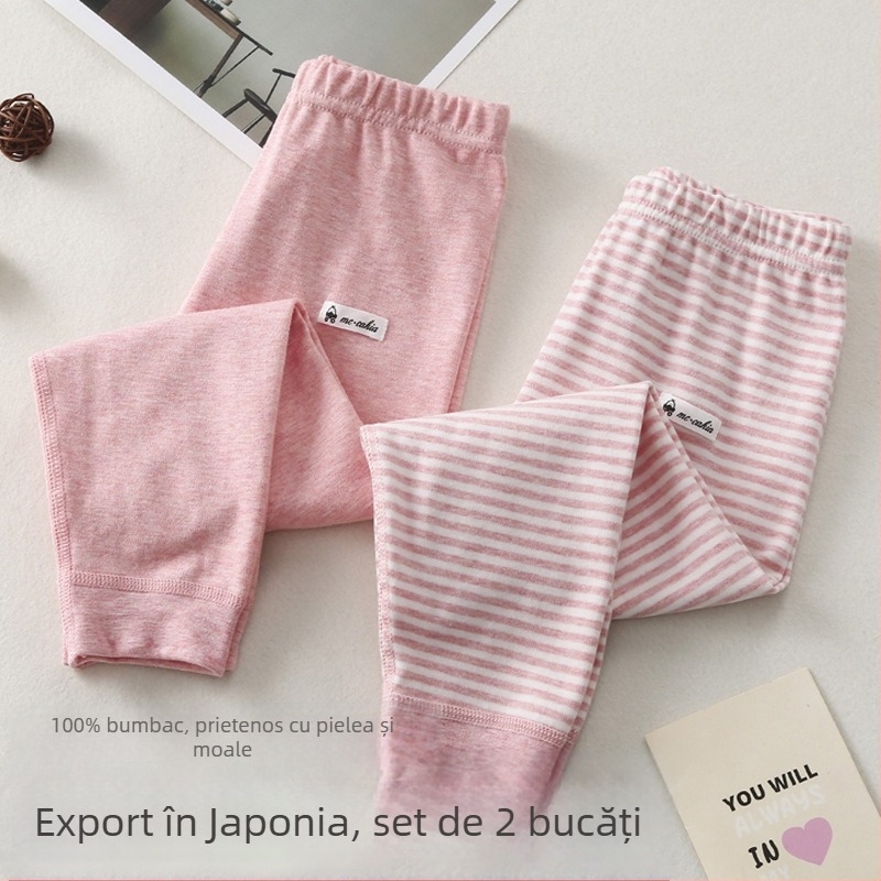 Pantaloni lungi din bumbac, în stil japonez, unisex, talie medie, pentru copii 3–8 ani