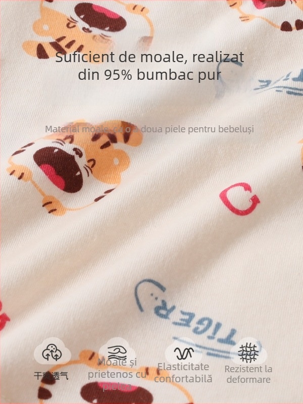 Jingqi boxeri din bumbac pentru copii băieți, 1–3 ani, vară, subțiri, 95% bumbac