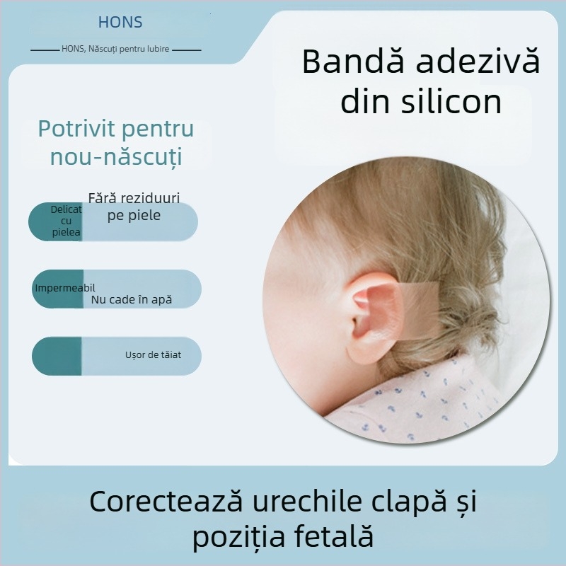 Bandă de corecție a urechii pentru bebeluși, bandă cu gel de siliciu pentru urechi proeminente la copii, bandă ortopedică pentru călcâi și talpă