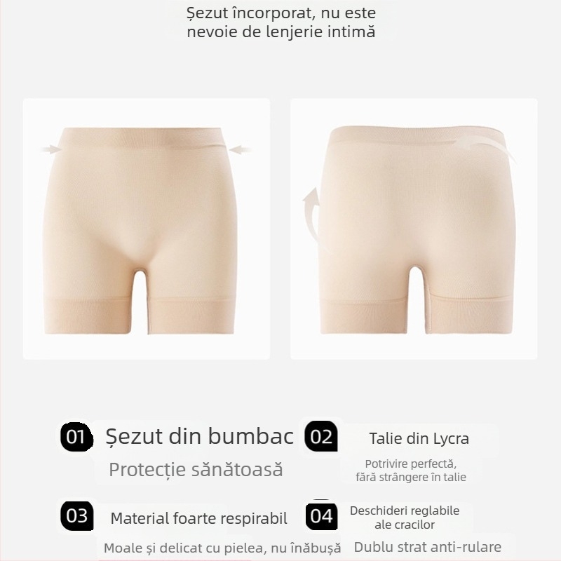 Șorturi de siguranță pentru femei, vară, talie înaltă, controlul abdomenului, leggings–șorturi într-o singură piesă, mărime mare