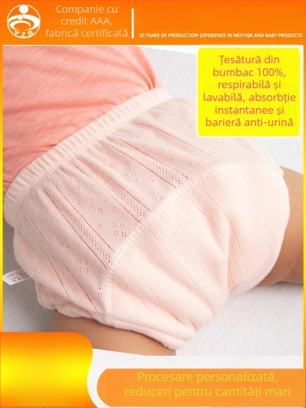 Pantaloni de antrenament din bumbac pentru bebeluși și copii mici, lavabili, pentru învățarea utilizării toaletei, ușori