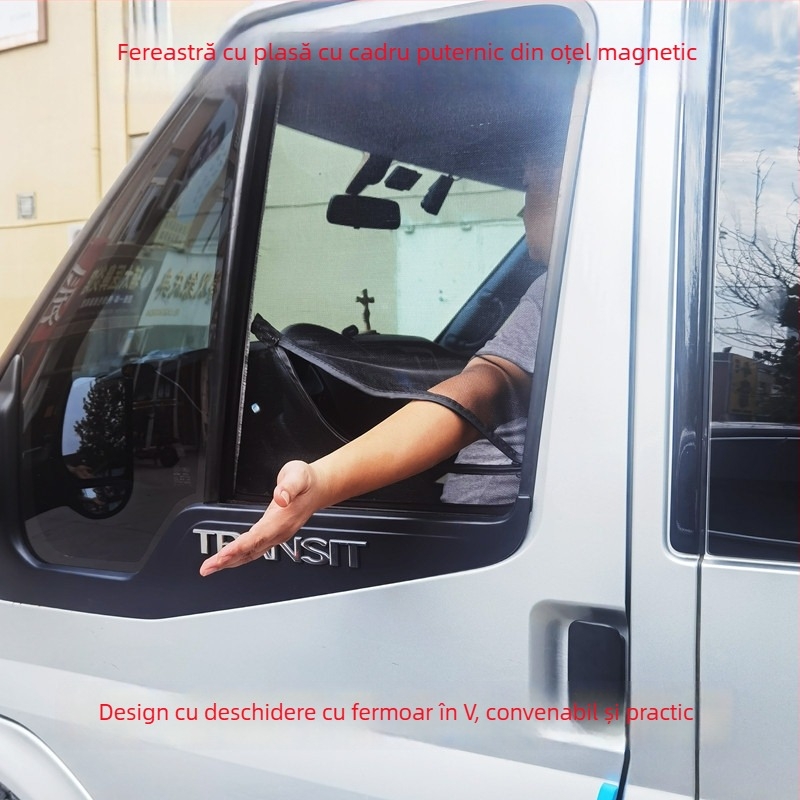 Ecran magnetic anti-țânțari pentru mașini și rulote, cu cadru metalic robust