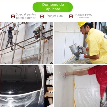 Folie de protecție cu aderență ridicată, impermeabilă, pentru pereți exteriori și vopsire auto, protecție împotriva prafului pentru finisaje decorative și suprafețe cu aspect de piatră