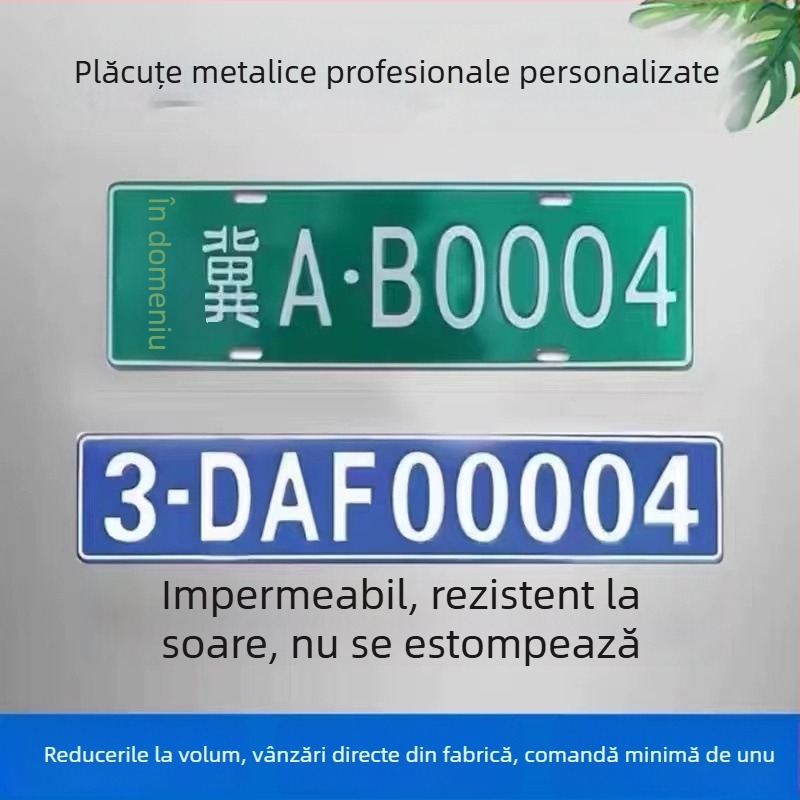 Semn reflectorizant personalizat cu plăcuță de înmatriculare pentru interiorul fabricii și decor de perete în showroom auto, pandantiv