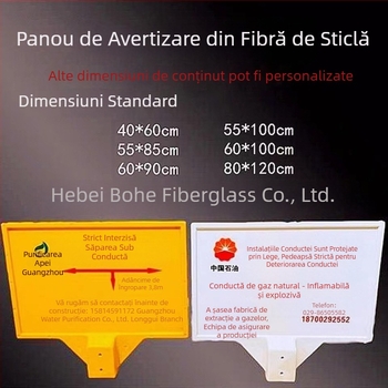 Tablă FRP de avertizare pentru cabluri electrice subterane și conducte de gaz – Pescuitul este interzis